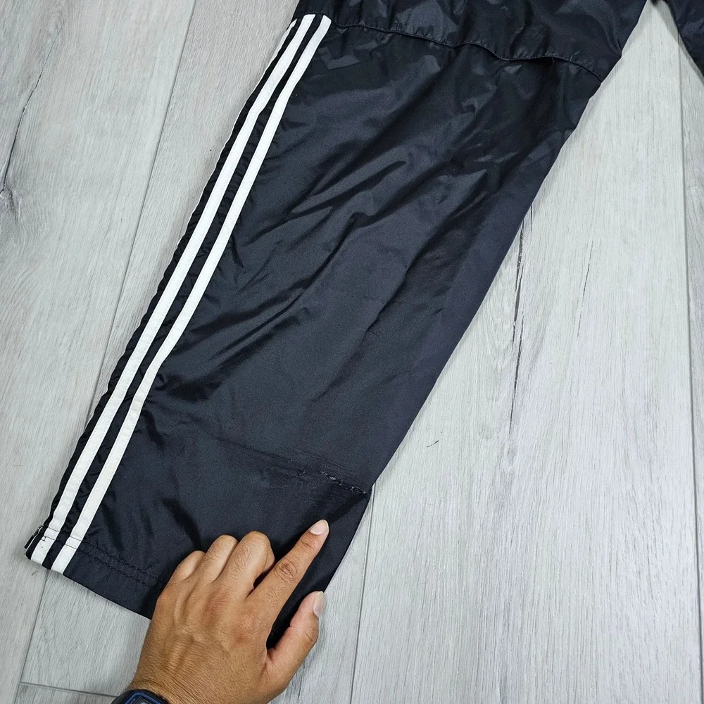 Vintage Adidas Track Pants Mens Extra Large Black Mesh Lined Relaxed Loose Y2K